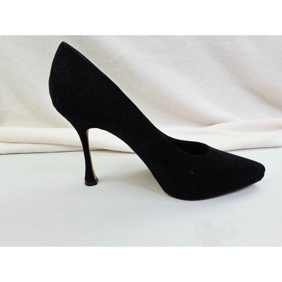 Vince Camuto 8.5M Women Black Suede Leather Slip On Point Toe Stiletto Pumps NEW - Picture 1 of 16